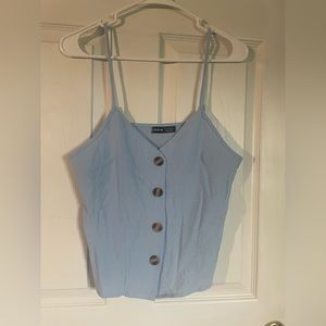 Light Blue Shein Cropped Top